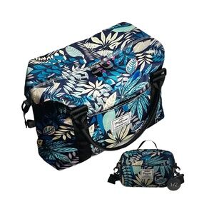 Weekender Gym Duffel Bags For Women Leaves Blue Cute Travel Tote Bag